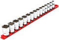 TEKTON 1/2 Inch Drive 12-Point Socket Set, 15-Piece | SHD92104 | (10 - 24 mm), Shallow, Socket Rail