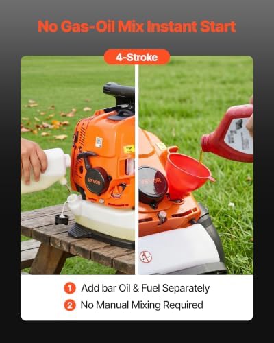 VEVOR 75.6CC 4-Stroke Backpack Leaf Blower Gas Powered