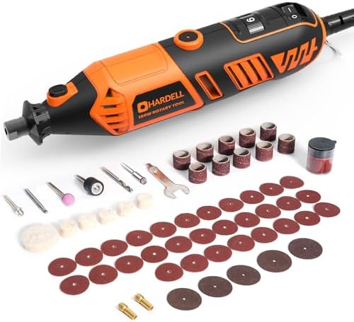 HARDELL 180W Corded Rotary Tool Kit, 8000-35000 RPM 61 Accessories for DIY
