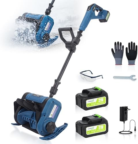 Electric Snow Shovel, 12" Snow Blower Cordless 21V 3000mAh Batteries, 19.7FT Throw Distance, Lightweight 14lb, Battery Snow Blower for Driveway Steps Patio Sidewalk, Snow Machines for Outdoors