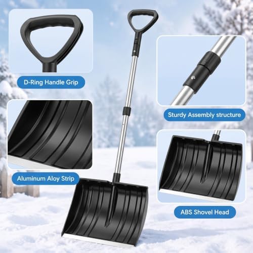 22" Wide Snow Pusher and Snow Scoop Shovel Set