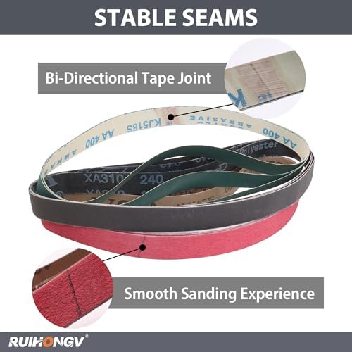 1x30 Sanding Belts for Knife Sharpening, 120-1000 Grit, 18 Variaty Pack