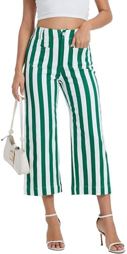 Wide Leg Jeans for Women Trendy High Waisted Flare Jeans Cropped Pants Stretchy Baggy