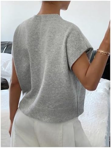 SOLY HUX Women's Short Sleeve Business Casual Sweater