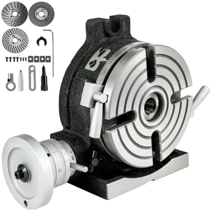 Rotary Table Horizontal Vertical Dividing Plates for Milling Machine Rotary Table Milling Machine Tools (6 IN+4Slot)