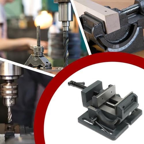 findmall 4 Inch Angle Drill Press Vise 0-90 Degree Tilting Angle Vise Iron Cradle Style Angle Vise Fit for Drilling Machine
