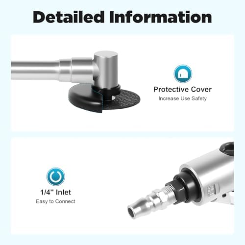 Generic 3” Pneumatic Cut Off Tool,Long Handle Pneumatic Cut Off Tool,18000RPM 1/4 Air Pneumatic Angle Die Grinder Polisher Cutting Tool for Automobile Repair,Hardware Processing