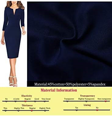 VFSHOW Womens Work Business Office Zipper Up Slim Bodycon Sheath Dress