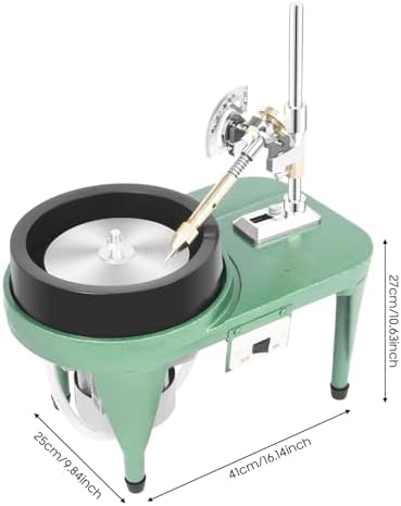 2800RPM Gem Faceting Machine, 180W Jewelry Lapidary Polisher, Gemstone Grinding Anti-Slip 48.50lbs Cast-Iron Body Durable Copper Wire Motor Engraving Drilling W/6 Inch Grinding Disc, Manipulator