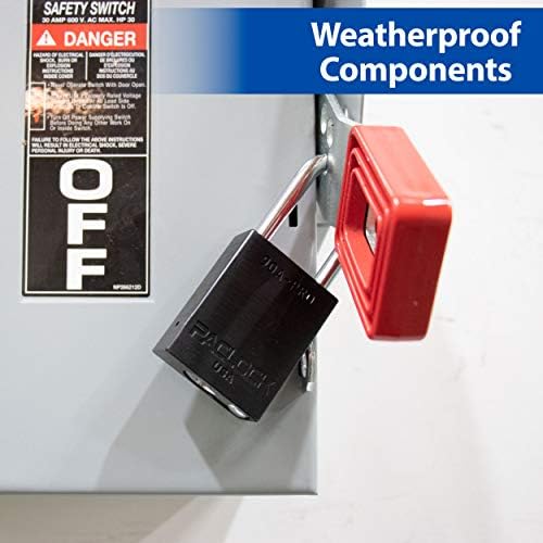 PACLOCK's 90A-PRO Padlock, 1/4" Diameter Hard. Steel Shackle, 1-3/16" Tall, High Performance 7-Pin Cylinder w/ 1 Key, Keyed Differently, Silver