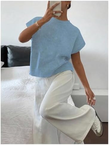 SOLY HUX Women's Short Sleeve Business Casual Sweater