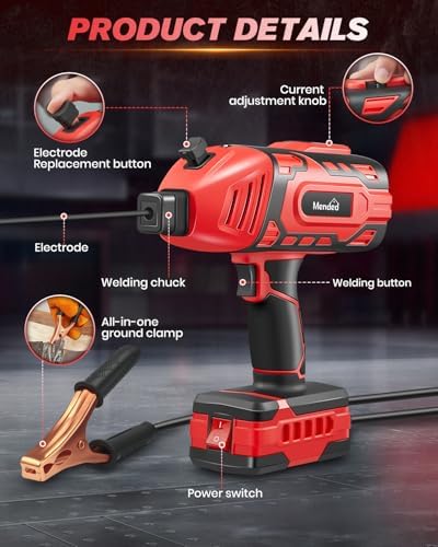 Sakertool Portable Welding Machine Electric: IGBT Handheld Welder with 5 Variable Current Adjustment - Hand Held Anti-Stick ARC Welder Gun for Home Repairs - 110V Welding Machine Kit