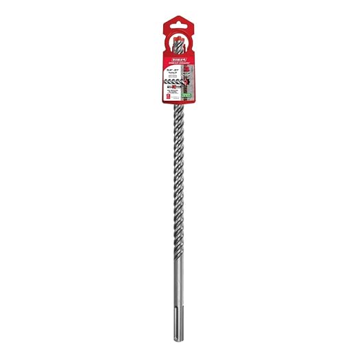 Diablo Rebar Demon SDS-Max 4-Cutter Full Carbide Head Hammer Drill Bit with Tri-Metal Fusion Welding - 3/4" Diameter, 21" Length, 16" Working Length - DMAMX1140