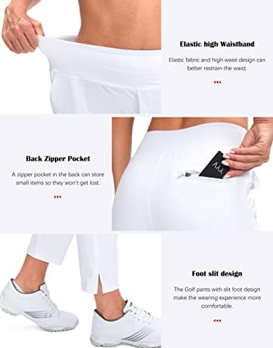 YYV Women's Golf Pants High Waist Stretch Ankle Pants with Pockets