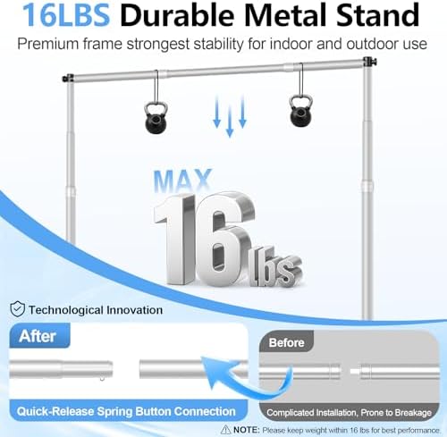 8x8FT Banner Stand, Heavy Duty Step and Repeat Stand, Silver