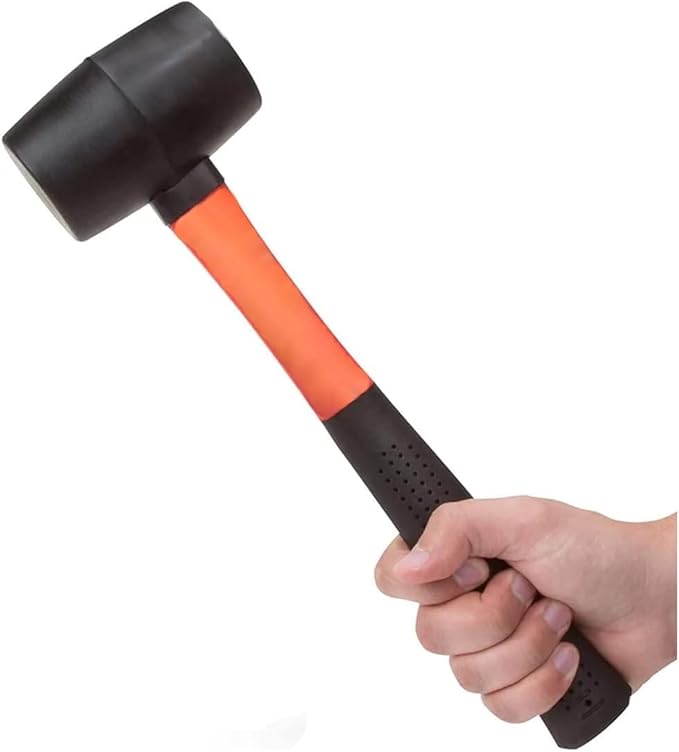Edward Tools Rubber Mallet Hammer 16 oz - Durable Eco-friendly Rubber Hammer Head for Camping, Flooring, Tent Stakes, Woodworking, Soft Blow Tasks without Damage - Ergonomic Grip Handle (6)