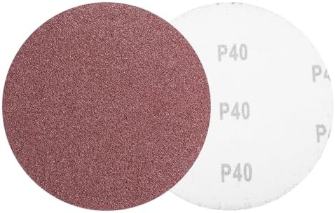 HARFINGTON 5 Pcs 5 Inch Sanding Discs 40 Grit Red Aluminum Oxide
