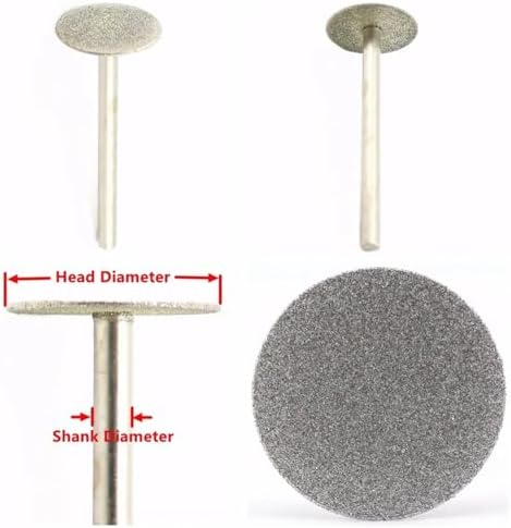 Grinding Wheel for Drill 6Pcs 20/25/30mm Super-Thin T Head Diamond Grinding Needle Bit Mounted Point Carving 6mm Tools Shank(Diameter 20mm-6Pcs)