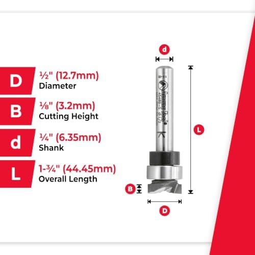 Amana Tool - 45489-S Carbide Tipped Dado Clean out 1/2 Dia x 1/8 x 1/4" Shank with Upp