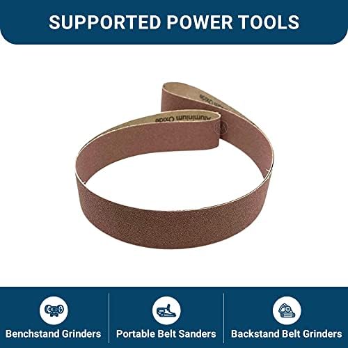 Benchmark Abrasives 2" x 36" Aluminum Oxide Sanding Belts for Grinding Deburring Polishing Rust Removal on Metal, Stainless Steel, and Carbon Steel, Use with Belt Disc Sander (6 Pack) - (100 Grit)