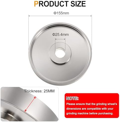 HARFINGTON Diamond Lapidary Wheel 6 Inch x 1 Inch Arbor Hole 1000 Grit Grinding Wheels for Stone, Marble, Glass, Ceramics, Crystal, Carbide, Steel