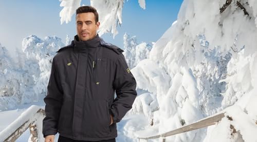 QPNGRP Mens Waterproof Ski Snowboard Jacket Winter Windproof Snow Coat
