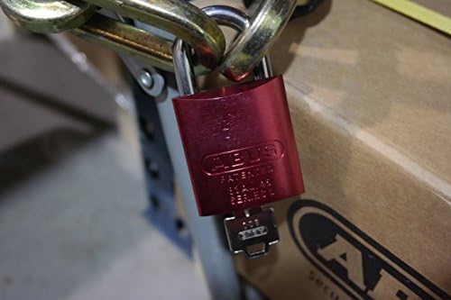 ABUS 83AL/45-300 S2 Schlage Rekeyable Padlock Aluminum Body with 1-Inch Shackle, Red Zero-Bitted