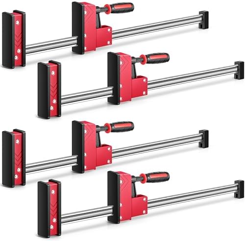 4 Pcs 24 Inch Heavy Duty Parallel Clamps Set for Woodworking Parallel Jaw Bar Clamps Carbon Steel for Woodworker Tools Metalworking DIY Projects, 1000 Lbs Load Limit