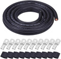 iGreely 4/0 Gauge Wire,4/0 AWG 20 Feet Black Flexible Copper Welding Battery Cables for Automotive Inverter Solar system Marine,5pcs 5/16""&5pcs 3/8"" Copper Terminal Cable Lug+Heat Shrink Tubing