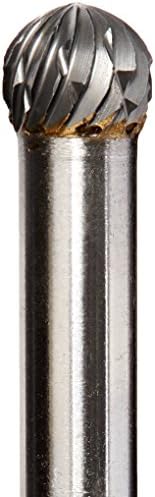 Drill America SD-2 Carbide Burr/Rotary File Ball-End Double Cut for Die Grinder 5/16" Dia. x 1/4" Cut Length with 1/4" Shank and 2" Overall Length, DUL Series