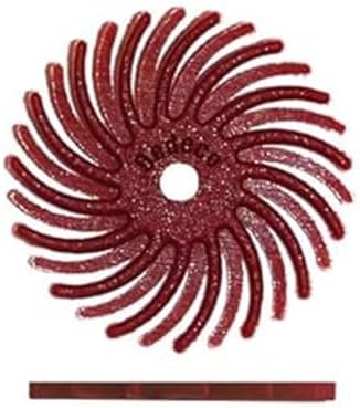 Dedeco Sunburst Radial Bristle Discs 48-Pack - 3/4" Curved - Red 220 Grit (Standard) - Aluminum Oxide for Polishing & Finishing
