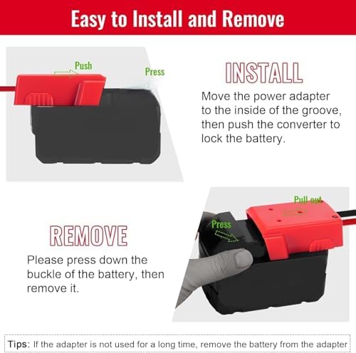 Azocek Power Wheel Adapter 3 Packs Compatible with Milwaukee 18V Battery