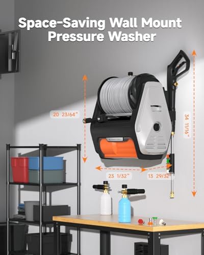 Giraffe Tools Grandfalls Pressure Washer Pro with 100FT Hoses, Light Silver