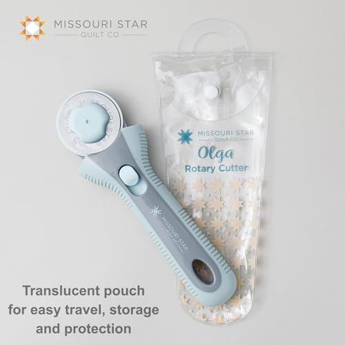 Missouri Star Rotary Cutter, 45mm Blade, Rolling Cutter Tool for Quilt Appliques and Cutting Fabrics, Essential Quilting and Sewing Supplies for DIY Craft Projects