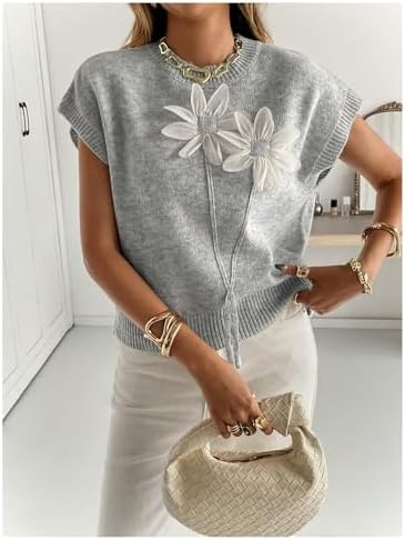 SOLY HUX Women's Short Sleeve Business Casual Sweater
