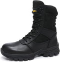 DahWe Men's Steel Toe Work Boots with Side Zipper 8 inches