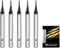 SPEED TIGER 3/64" Micrograin Carbide Square End Mill - 4 Flutes - ISE3/64 4T (5 Pieces, 3/64") for Alloy Steels, Hardened Steel, Metal & More – Mill Bits Sets for DIYers & Professionals (5pcs)