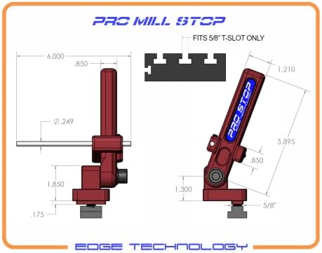 16-000 Pro Mill Stop - Milling Workstop for 6" Vises, Repeat Setup with Rotating Arm for Total Clearance, Fast, Accurate Part Setup, Fits 5/8” T-Slot