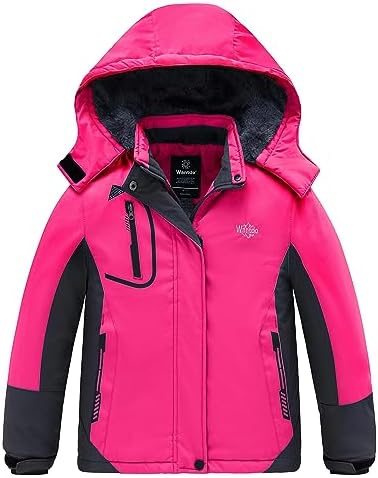 wantdo Girls Winter Ski Coat Fleece Snowboarding Jacket Waterproof 10000mm