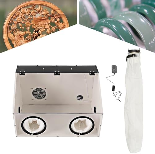 TFCFL Dust Box Enclosed Electric Grinding Table Polisher Dust Box Acrylic Cover 4mm Fully Enclosed Electric Grinder Polisher Acrylic Dust Cover Box 110V Polishers Buffers (2Holes)
