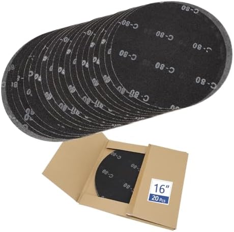 HUAALIUCHE 16" Sanding Screen Discs - 80 Grit Silicon Carbide Mesh Sanding Disc for Hardwood Floors - Heavy Duty Floor Buffer Pads, 20 Pack - Durable & Efficient Sanding