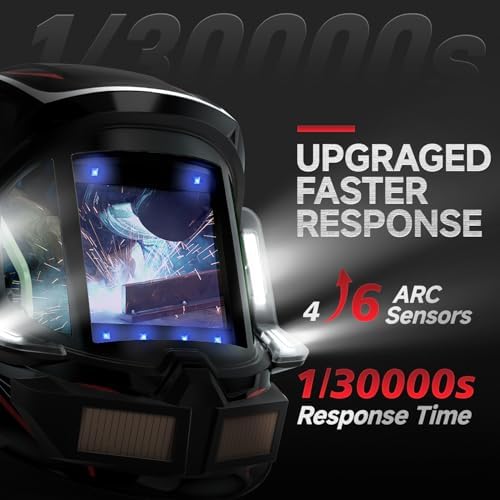 ANDELI Auto Darkening Welding Helmet with Light,Upgraded Solar Powered