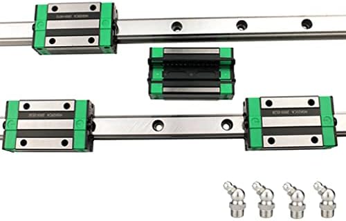 Linear Guide Rail 2 X HGR 20-600mm Linear Slide Rail + 4 X Bearing Blocks Linear Guideway Rail for DIY CNC Routers Lathes Mills