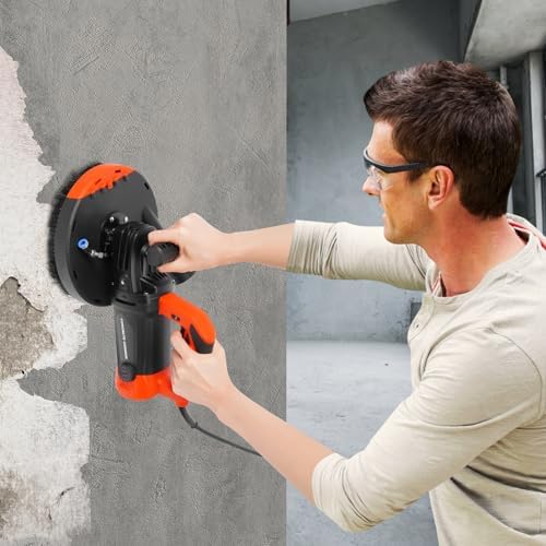 Concrete Grinder Machine, 2200W Electric Concrete Grinder Handheld Cement Grinder 7" 6 Variable Speed Concrete Grinding Machine Concrete Polishing Machine Sander
