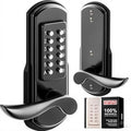 Mechanical Door Lock with Handle, Left Handed Keyless Entry Door Lock with Keypad, Combination Door Lever Lock - Not Deadbolt