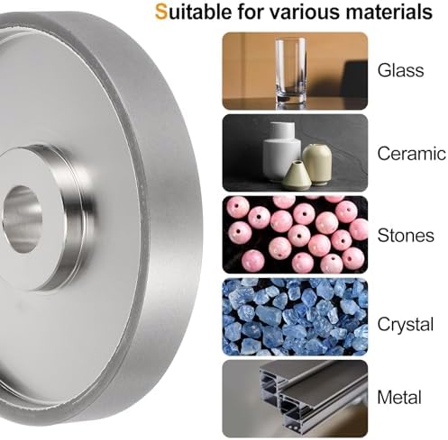 HARFINGTON Diamond Lapidary Wheel 6 Inch x 1 Inch Arbor Hole 600 Grit Grinding Wheels for Stone, Marble, Glass, Ceramics, Crystal, Carbide, Steel
