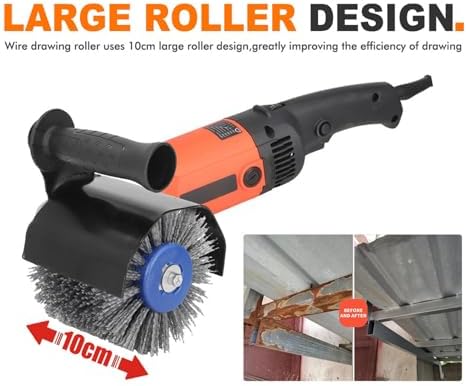 Burnishing Polishing Machine, M10 Handheld Metal Burnishing Machine Multifunctional Angle Grinder Drawing Wheel Part Power Tool Accessories for Grinding, Polishing, Fine Polishing