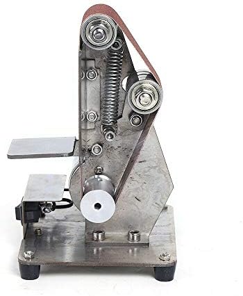 Belt Sander Electric Mini Belt Sander Grinder Polisher Sharpener Polishing Grinding Machine DIY Sand Mill Adjustable Speed Wood Sanding Tool (9000RPM Vertical 775 Motor, Adjustable Angle)
