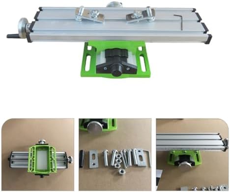 Kisangel Mini Milling Machine Drill Press Vise Bench Clamp with 2-direction Adjustable Cross Slide Table, Portable 12.2" X 3.54" Compound Workholding Device for Precision Bench Drill