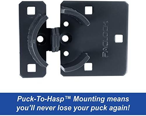 PACLOCK's UCS-7A/775 Hasp and Puck Combo Kit, High Performance 6-Pin Cylinder, One Lock Keyed to a Number U-Pick! w/ 2 Keys, Blue Anod. Puck, Double Coated White Hasp
